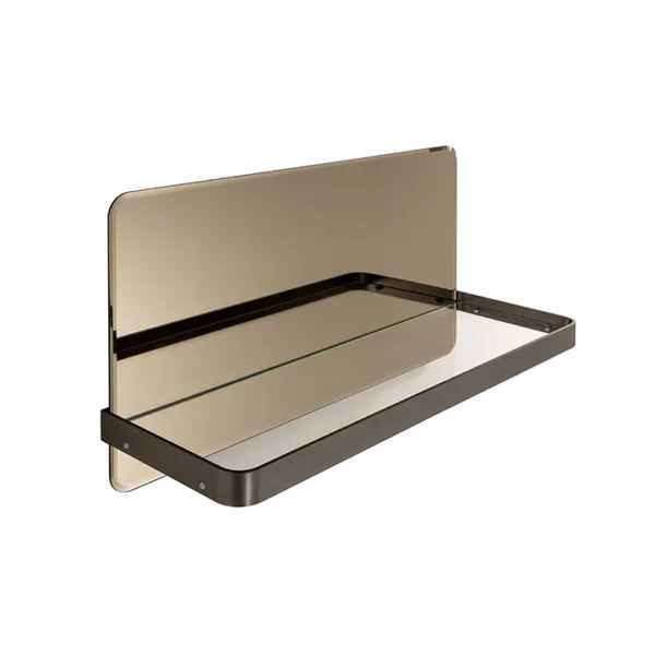 Shelf Mirror Reflex modern Italian mirrored shelf unit with lacquered trim tailored for luxury entryways in Royal Oak Michigan