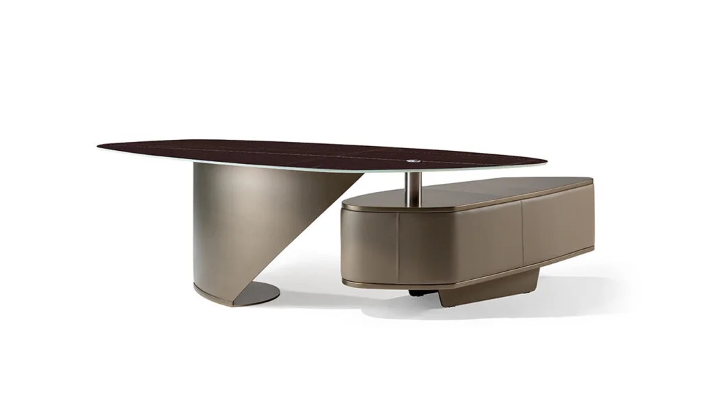 Contemporary SAILS Desk with elegant curved lines by Reflex