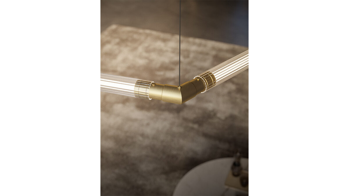 Bamboo Evo Suspension Reflex luxury Italian pendant light with bamboo-inspired structure tailored for upscale interiors in Royal Oak Michigan