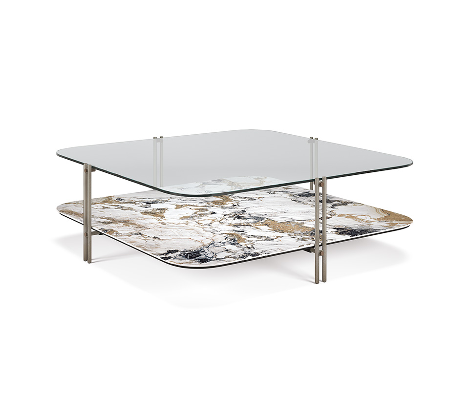 “Cattelan Italia BIPLANE – contemporary low table with two-tiered surfaces and geometric silhouette”