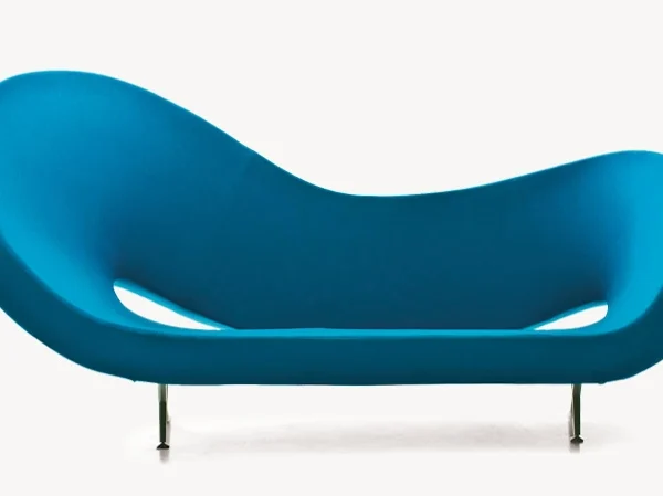 Victoria and Albert Sofa by Moroso featuring sweeping organic lines and sculptural form, front view in a Royal Oak Michigan showroom