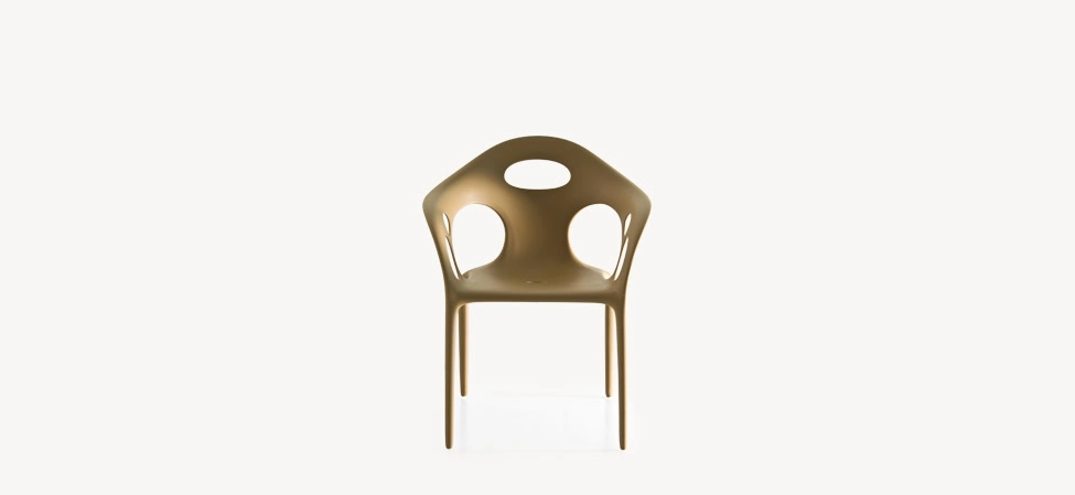 Supernatural by Moroso in ethereal Italian fabric with fluid form, front view in a Royal Oak Michigan showroom