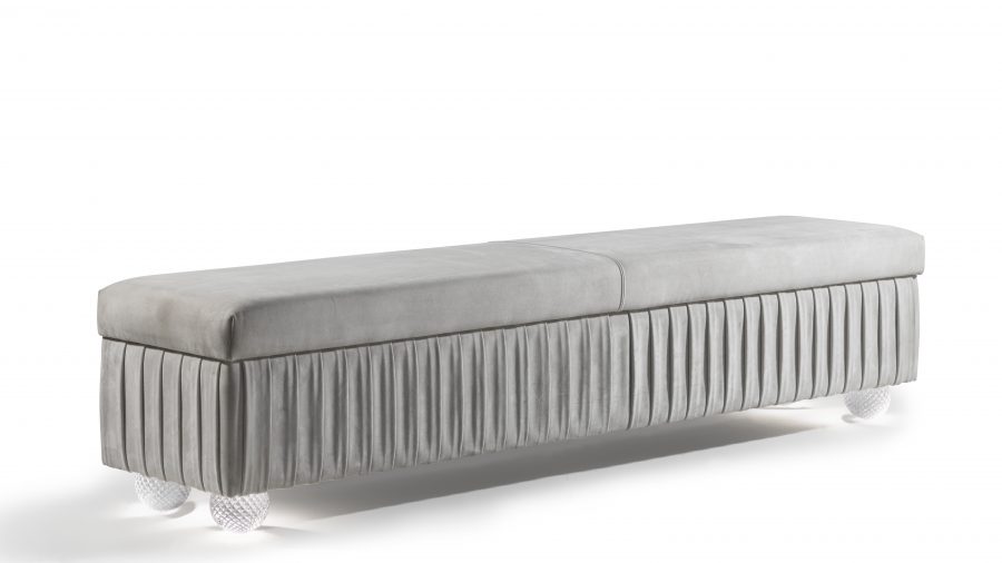 Plisse Bench with sculpted base in Troy Michigan