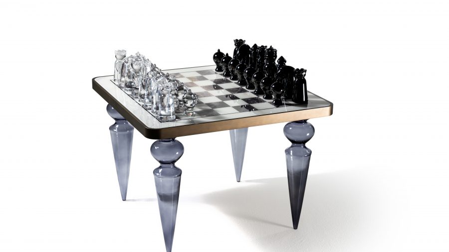 Modern Italian Chess 55 table in Troy Michigan showroom