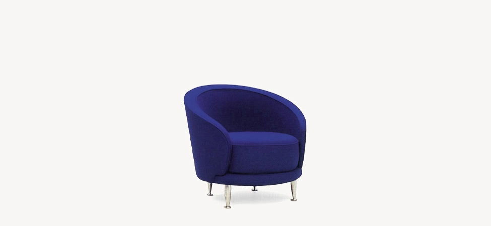 New-tone by Moroso in sleek Italian upholstery, front view in a Royal Oak Michigan showroom