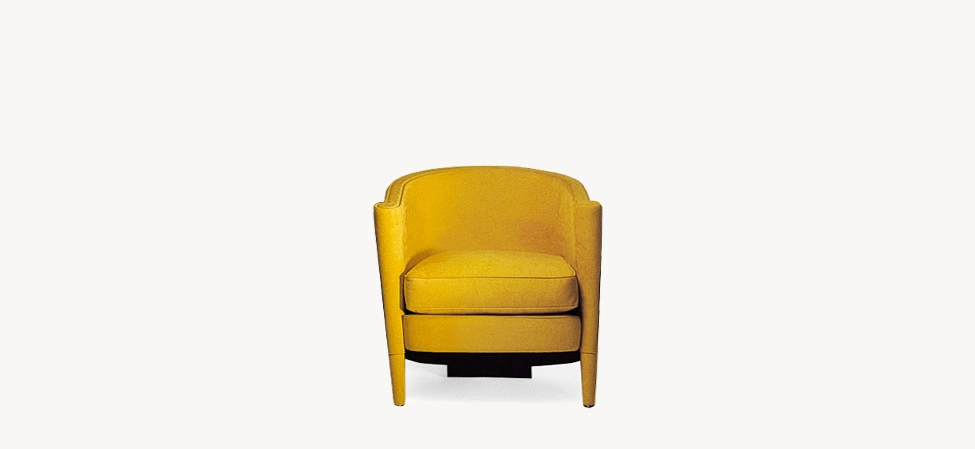 Rich by Moroso in sumptuous Italian velvet, front view in a Royal Oak Michigan showroom