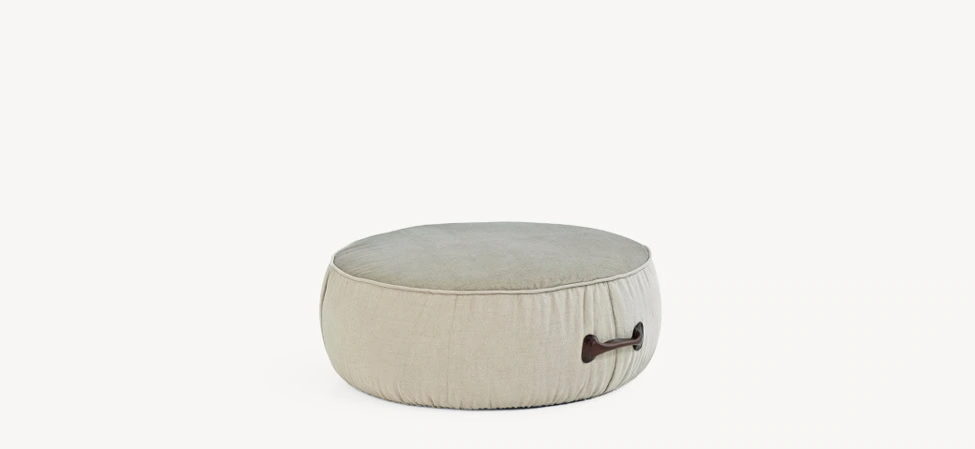 Chubby Chic by Moroso in plush rounded Italian upholstery, front view in a Royal Oak Michigan showroom