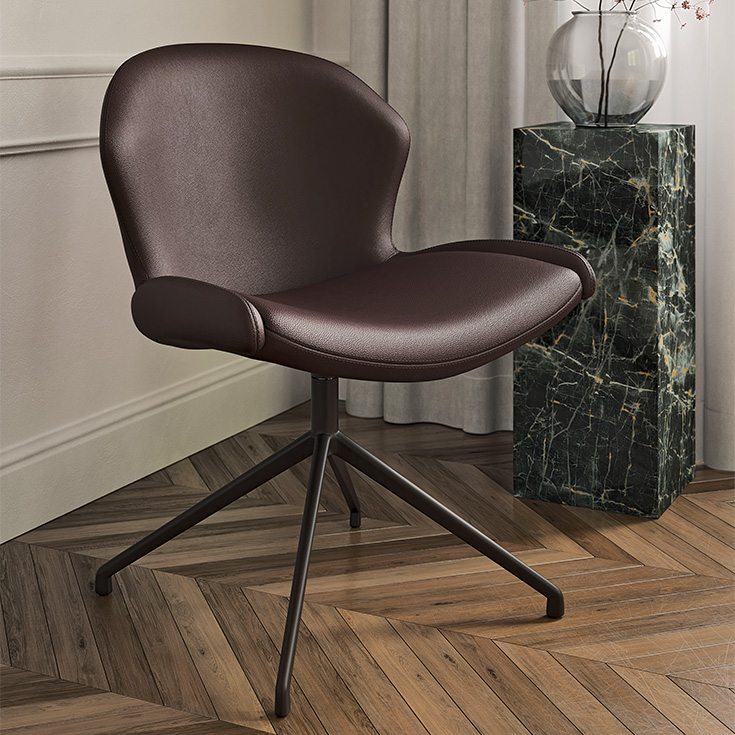 Luxury RACHEL Turn dining chair by Cattelan Italia – minimalist Italian craftsmanship with rotating seat