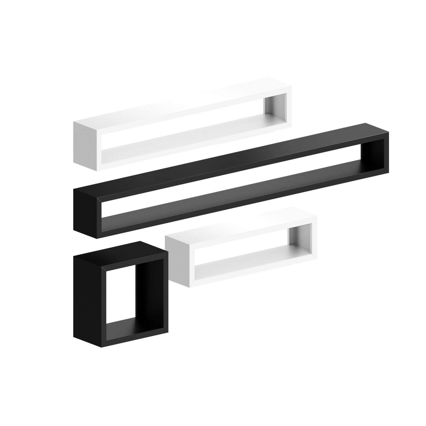 Minimalist wall rack with open steel frame by Zeusnoto.