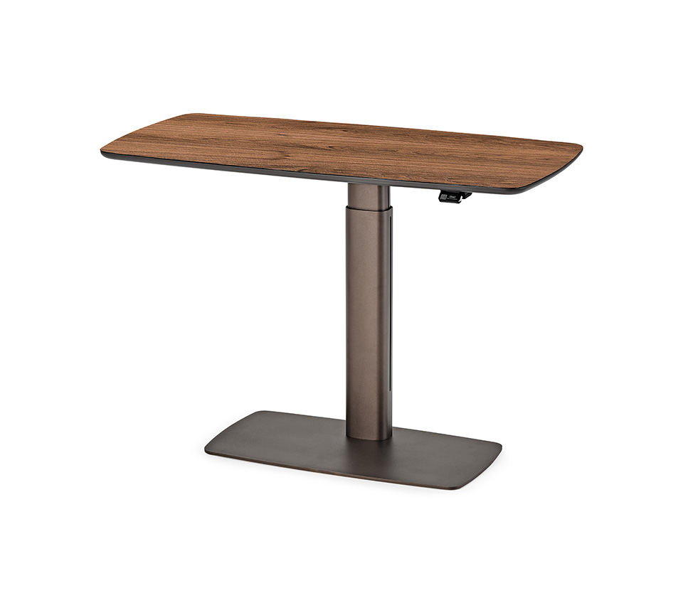 “RUNNER Wood by Cattelan Italia – adjustable height console table with natural wood top and sleek metal base”