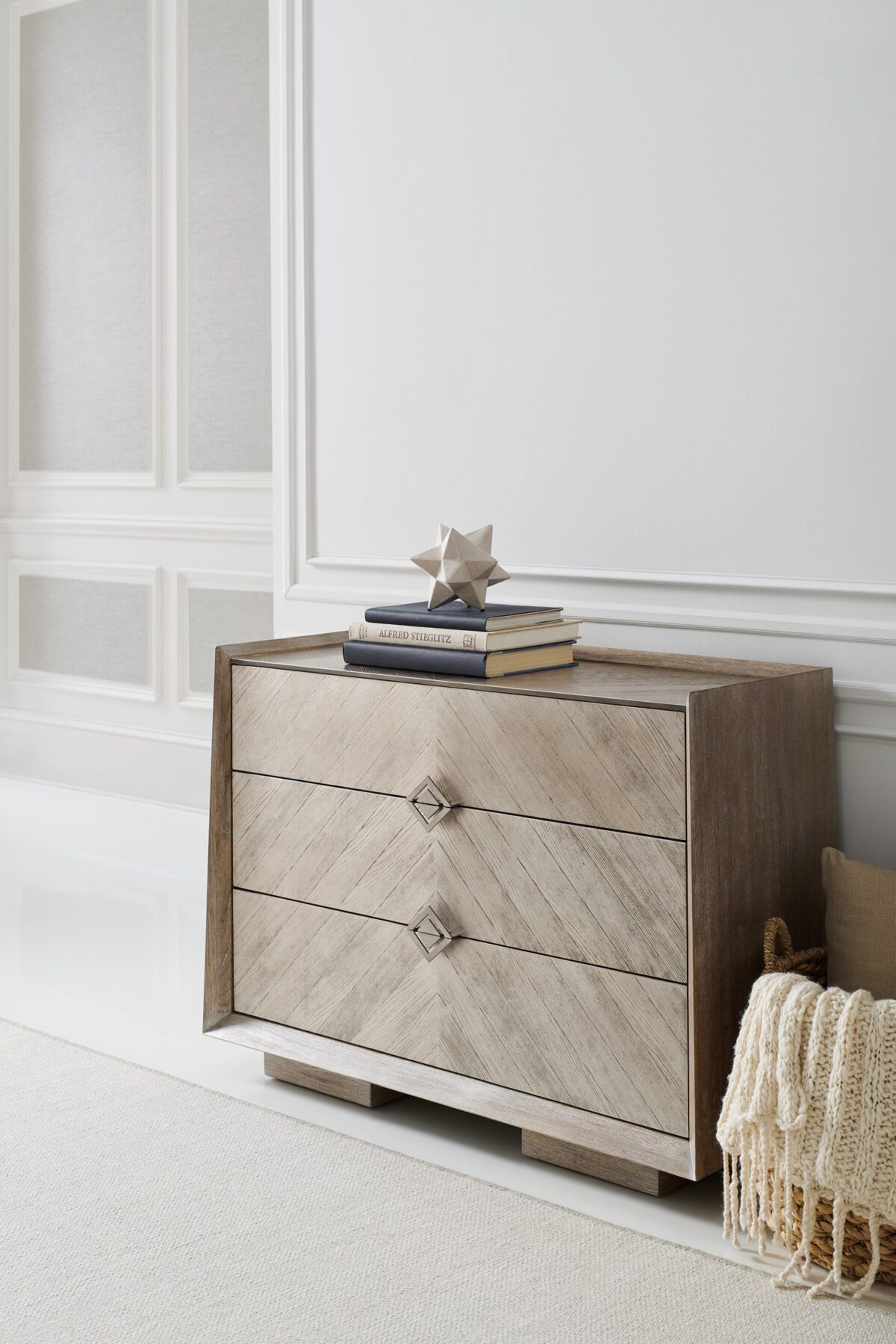 Contemporary A NATURAL bedroom chest by Caracole, showcasing a simple silhouette enhanced by beautiful Ash Driftwood and Silver Driftwood finishes.
