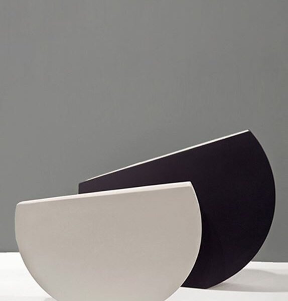 Large Half Moon Vase by Kose, adding a striking design to modern interiors in Royal Oak, Michigan.