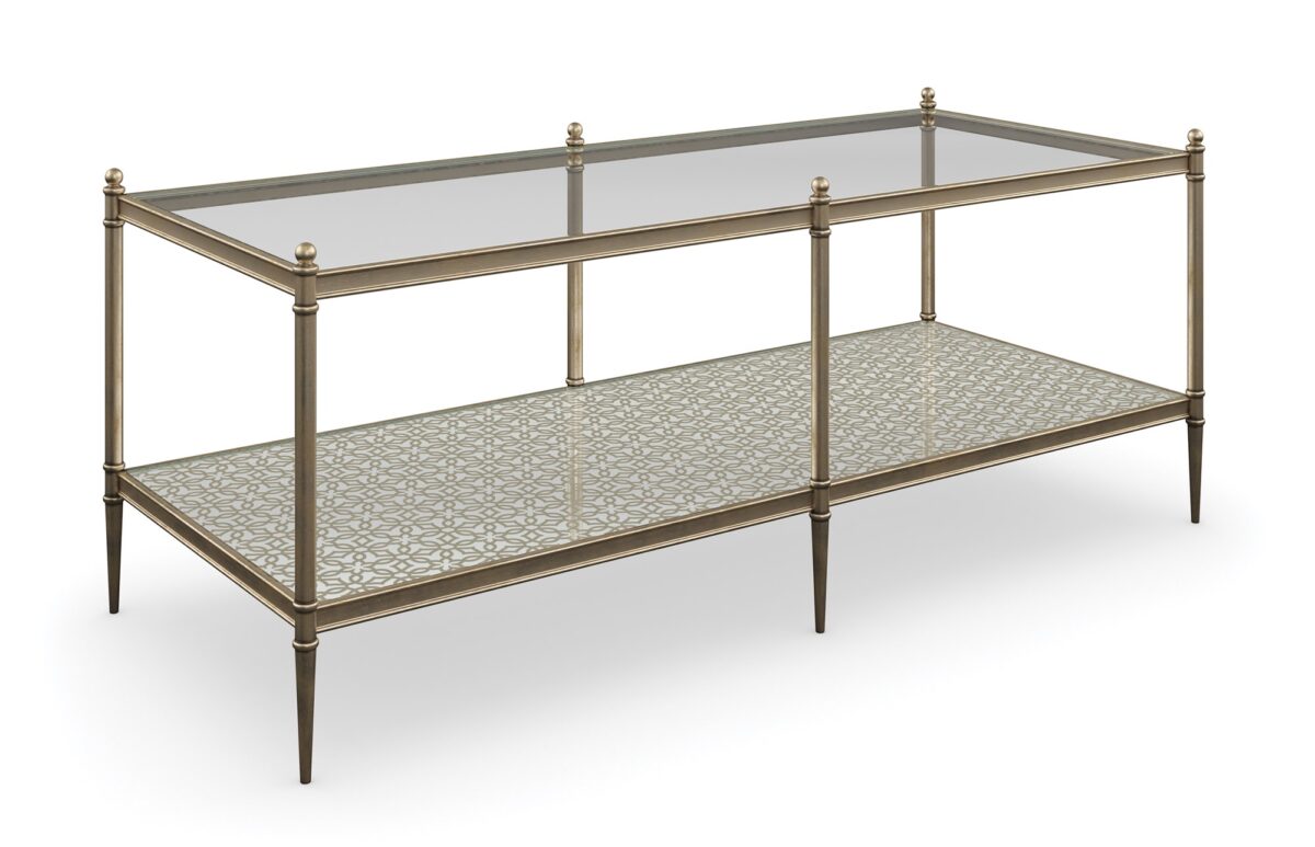Perfectable Gold table by Caracole with a luxurious gold finish and sleek design.