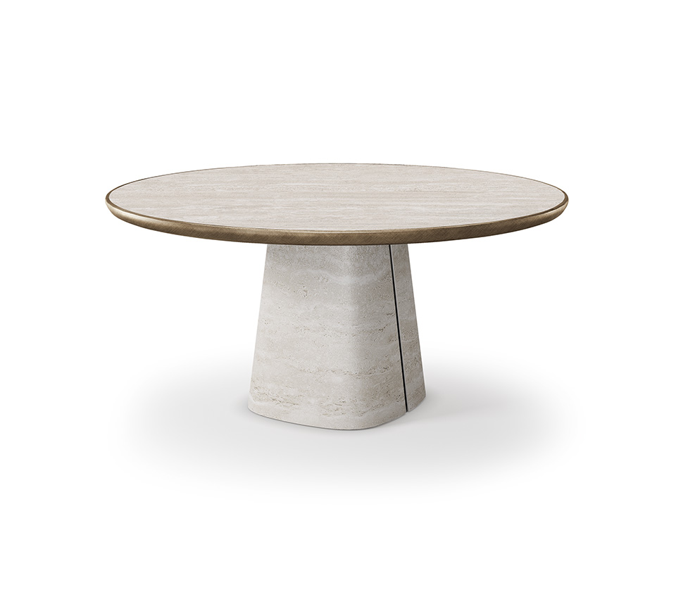 “RADO Keramik Premium Round by Cattelan Italia – round Italian dining table with luxurious marble-effect ceramic top and sculptural metal base”