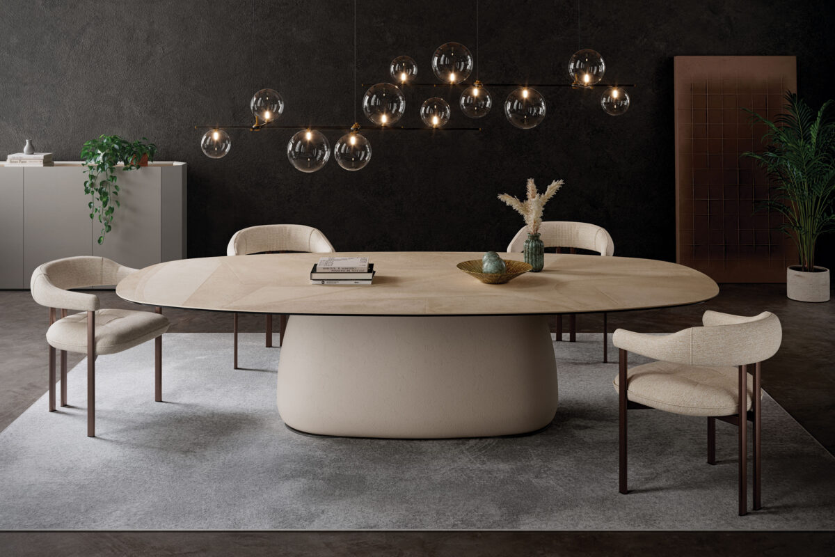Botero Keramik by Cattelan Italia – modern Italian designer table with ceramic top and sculptural base