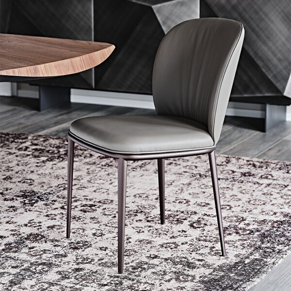 Chris ML by Cattelan Italia modern Italian armchair – upholstered seat with elegant metal legs