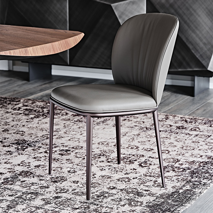 Chris ML by Cattelan Italia modern Italian armchair – upholstered seat with elegant metal legs