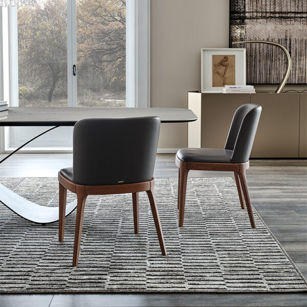 MAGDA chair by Cattelan Italia – modern Italian dining chair with sculpted wood frame and upholstered seat