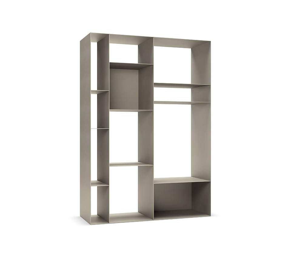 “LATITUDE by Cattelan Italia – modern Italian wall-mounted shelf with dynamic overlapping steel panels”