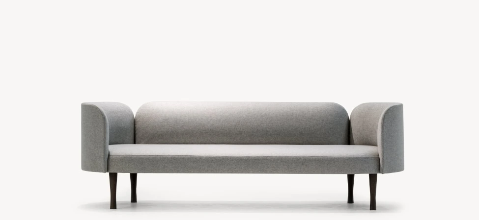 Josephine Sofa by Moroso showcasing plush seat and sculptural backrest curves at the Michigan Design Center