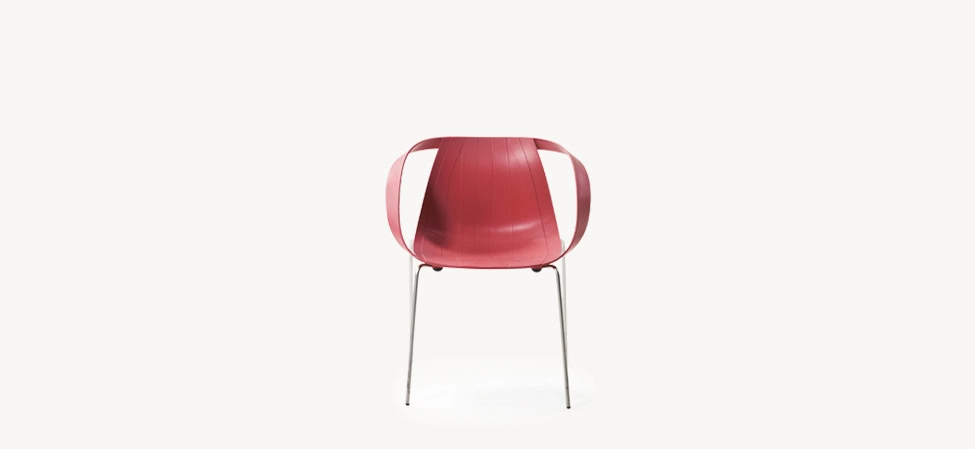 Impossible Wood by Moroso rear angle featuring precision joinery and minimalist base in a Royal Oak Michigan display =