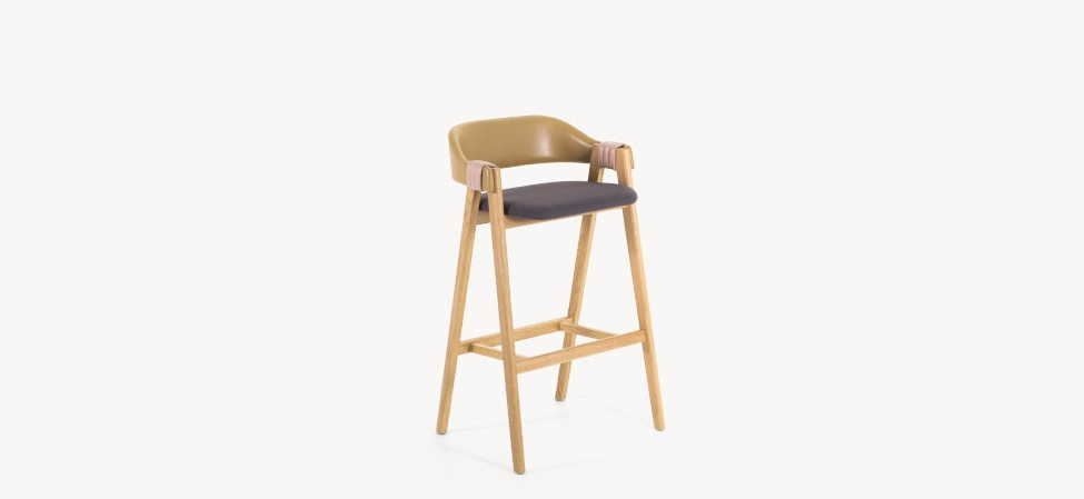 Moroso Mathilda stool sleek lines and upholstered seat Birmingham Michigan luxury home accents