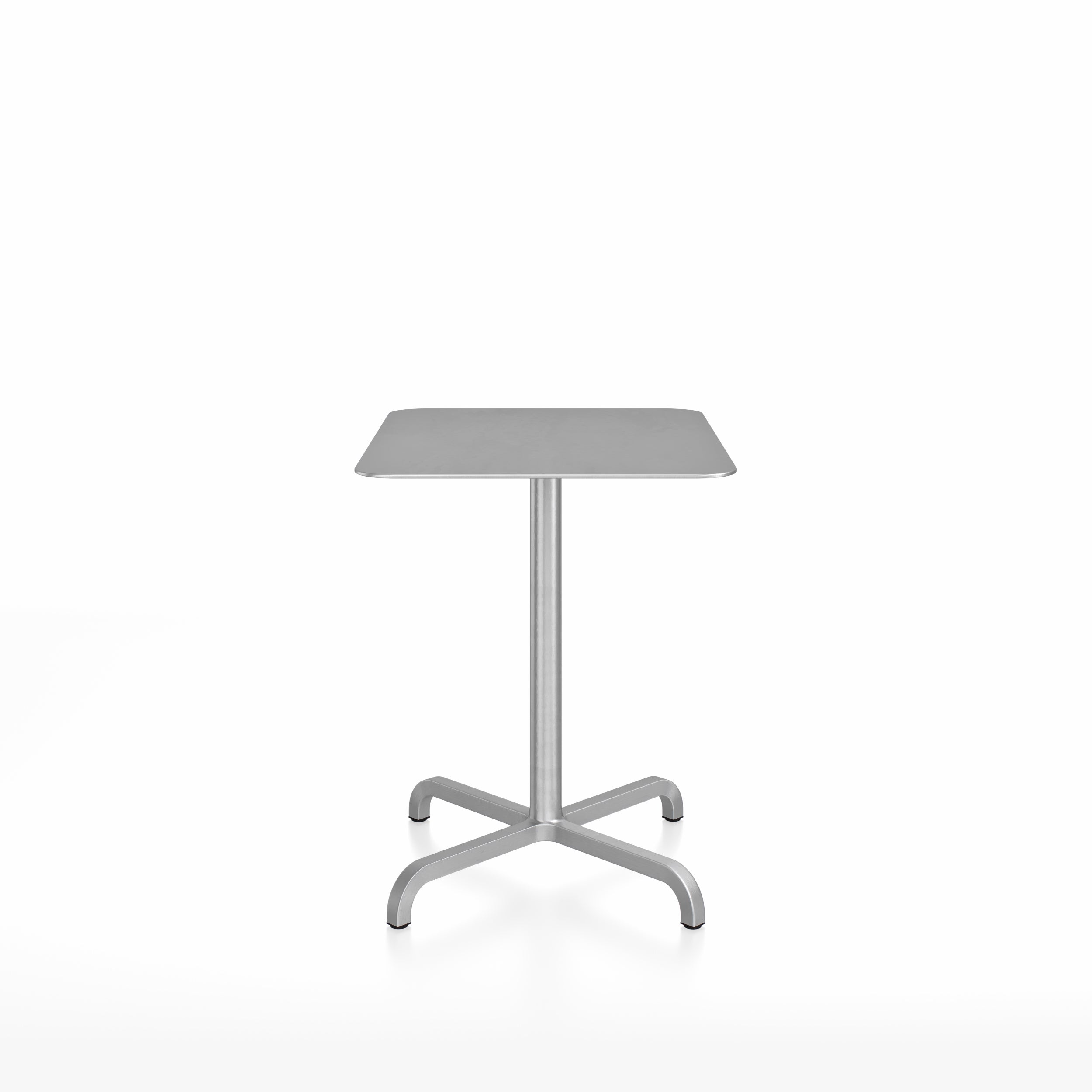 “Emeco 20-06 café table featuring a sleek square top and sturdy legs.”
