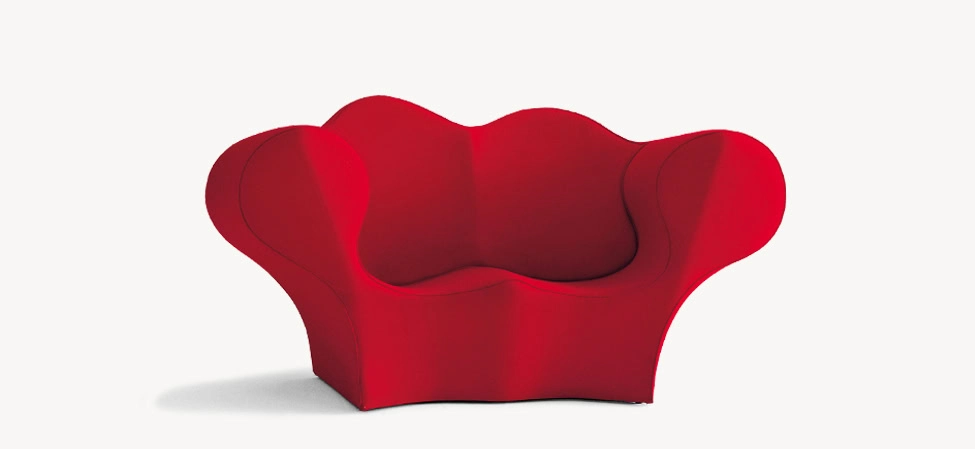 Double Soft Big Easy Sofa by Moroso showcasing oversized curved backrest and plush seat at the Michigan Design Center