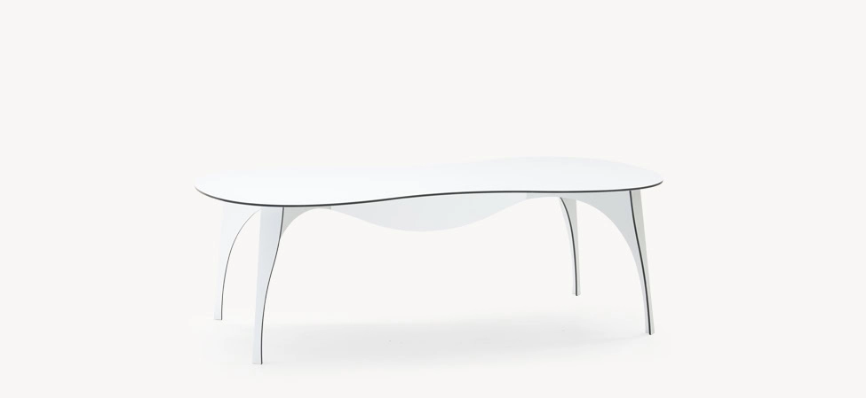 No Waste Table by Moroso top-down view illustrating geometric layout and efficient material use at the Michigan Design Center