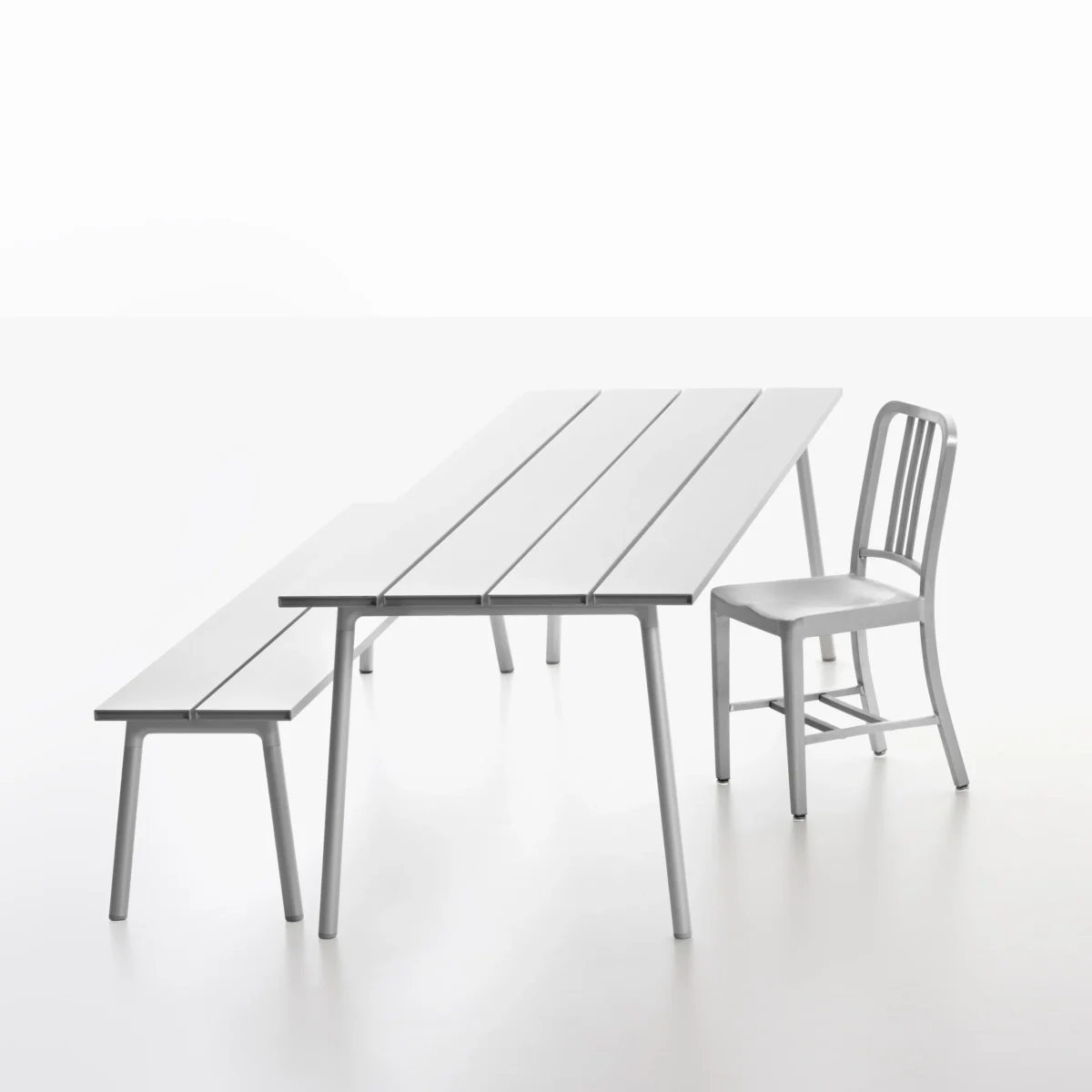 Emeco Run table, aluminum – minimalist, elegant design for upscale spaces in Royal Oak.