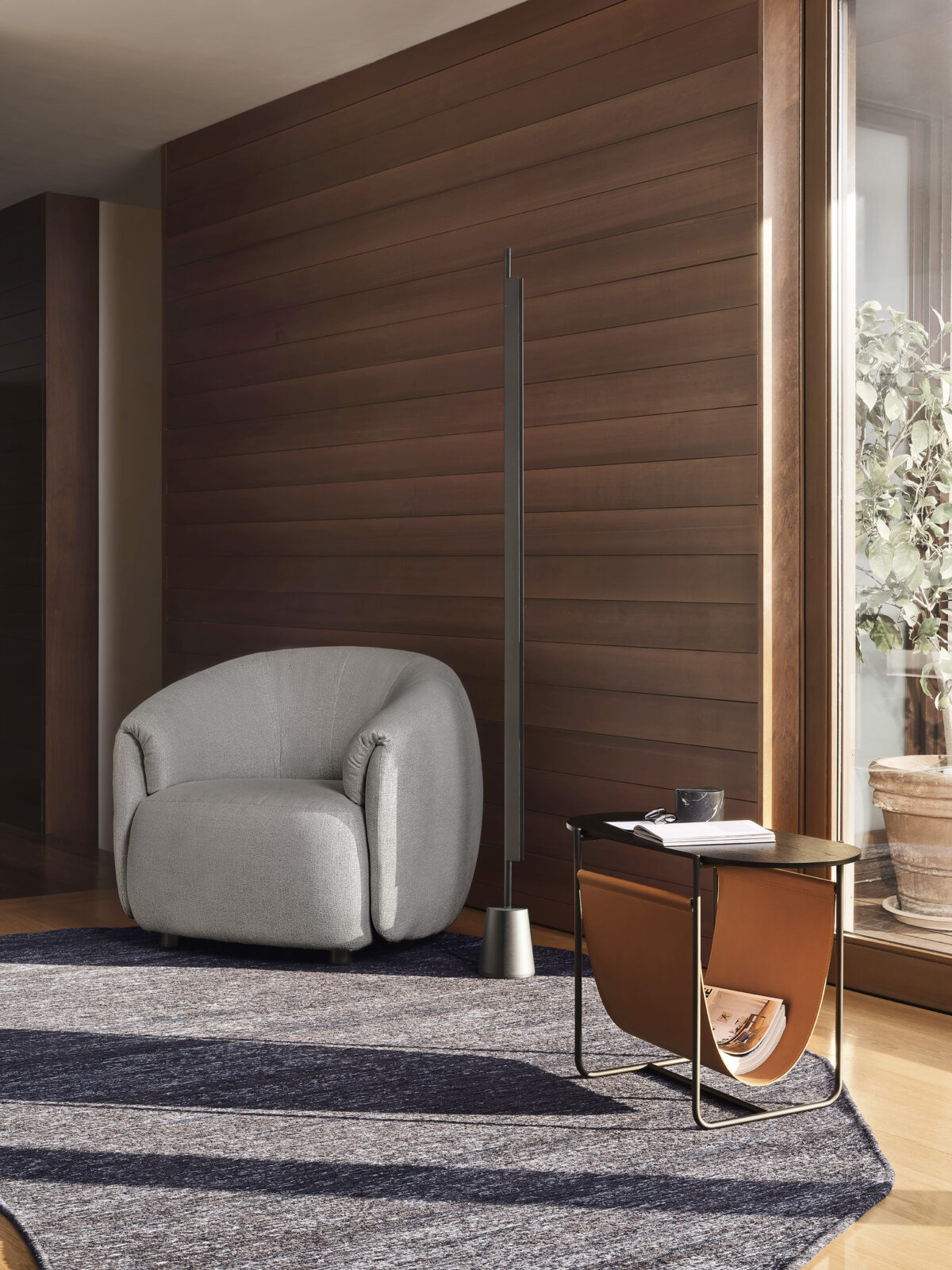 Elegant Haven table by Calligaris, offering a sophisticated blend of form and function with its commanding base design and a wide range of customizable top options.