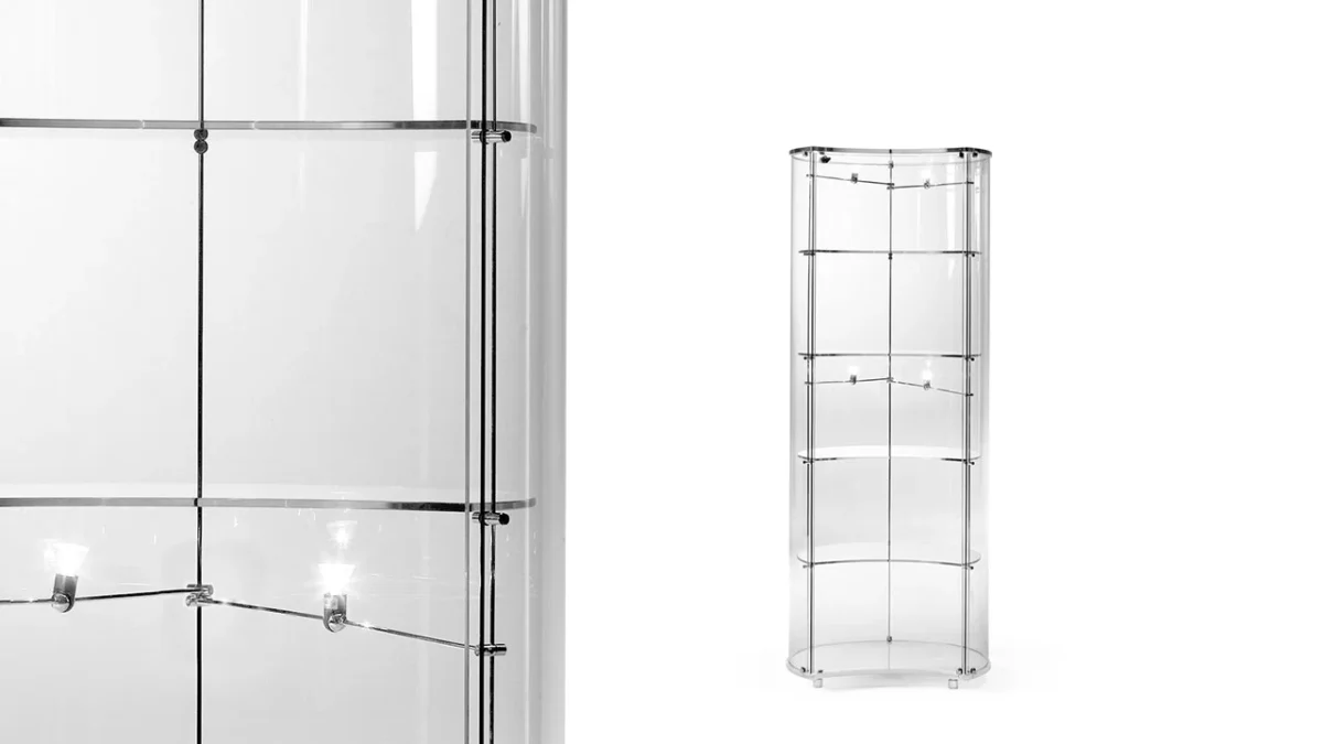 Showcase Luna Reflex modern Italian display cabinet with glass doors tailored for luxury living rooms in Royal Oak Michigan