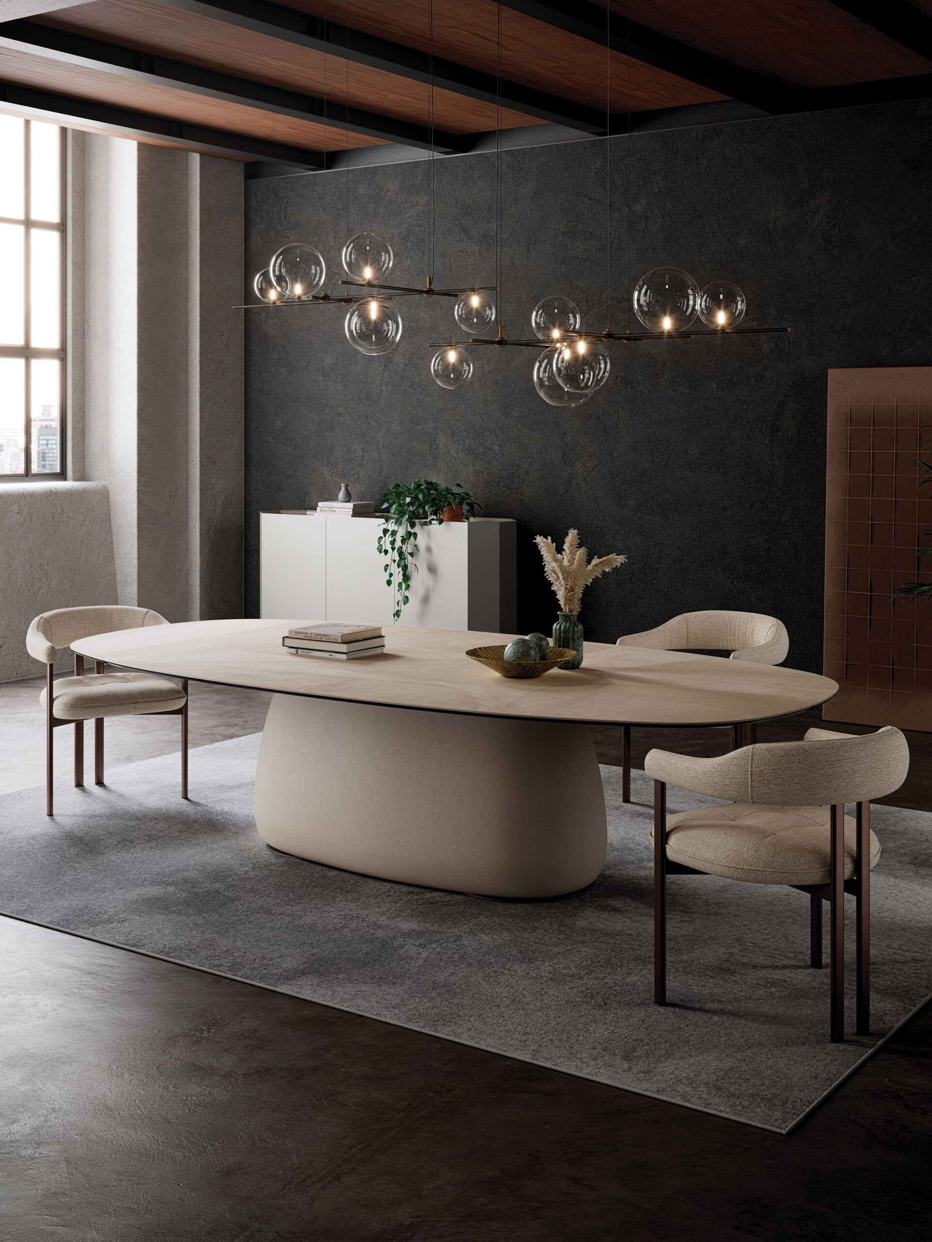 Cattelan Italia Botero Keramik – contemporary ceramic dining table with luxurious finish and round silhouette