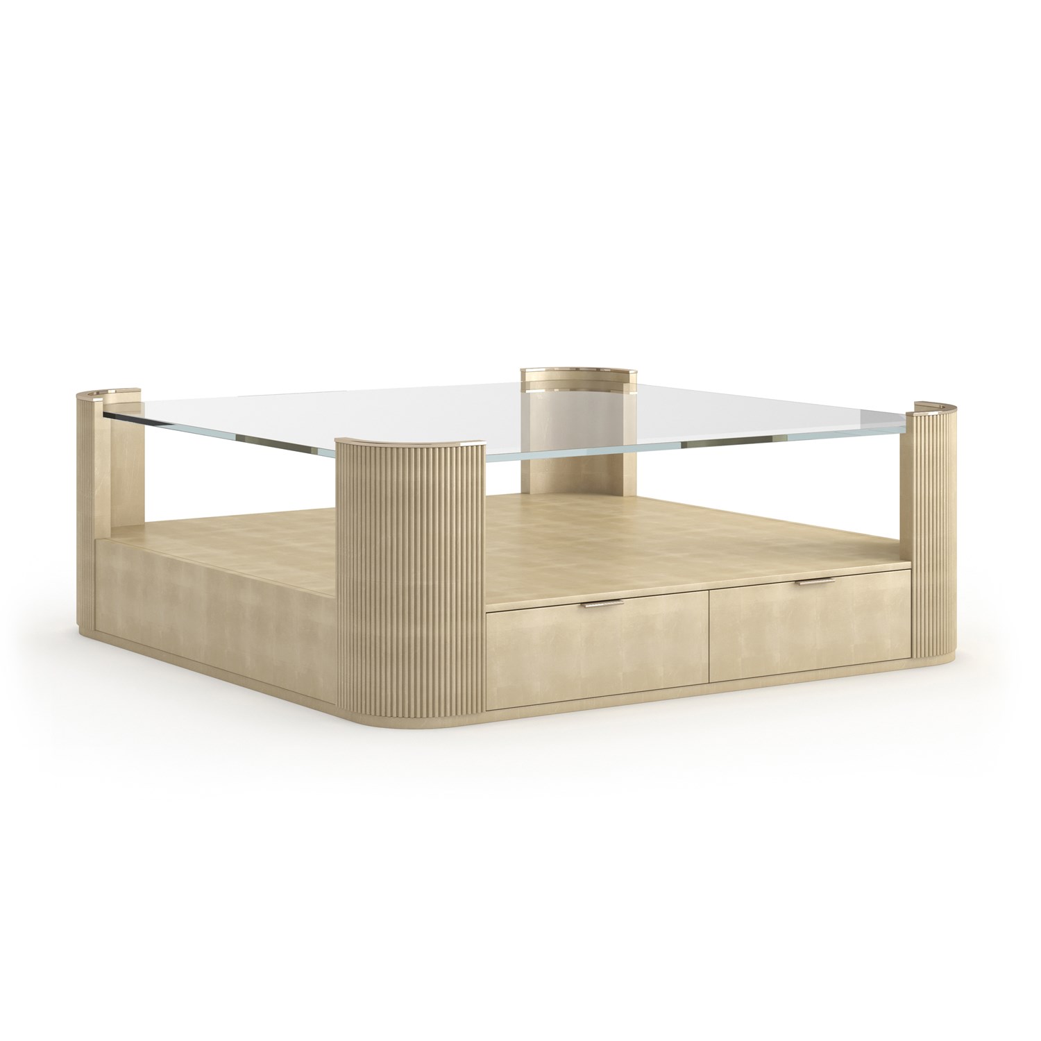 Love Square Cocktail Table by Caracole in Oracle finish — bold and contemporary with a rich, moody tone.