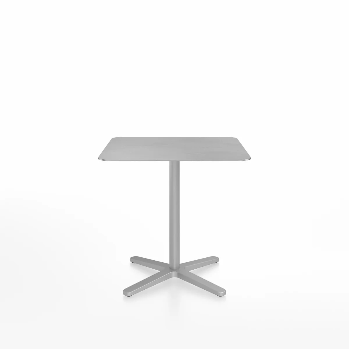 2 Inch X Base Café Table, Square by Emeco, a contemporary design featuring a sturdy X-shaped base and sleek square top, perfect for modern dining and café spaces.