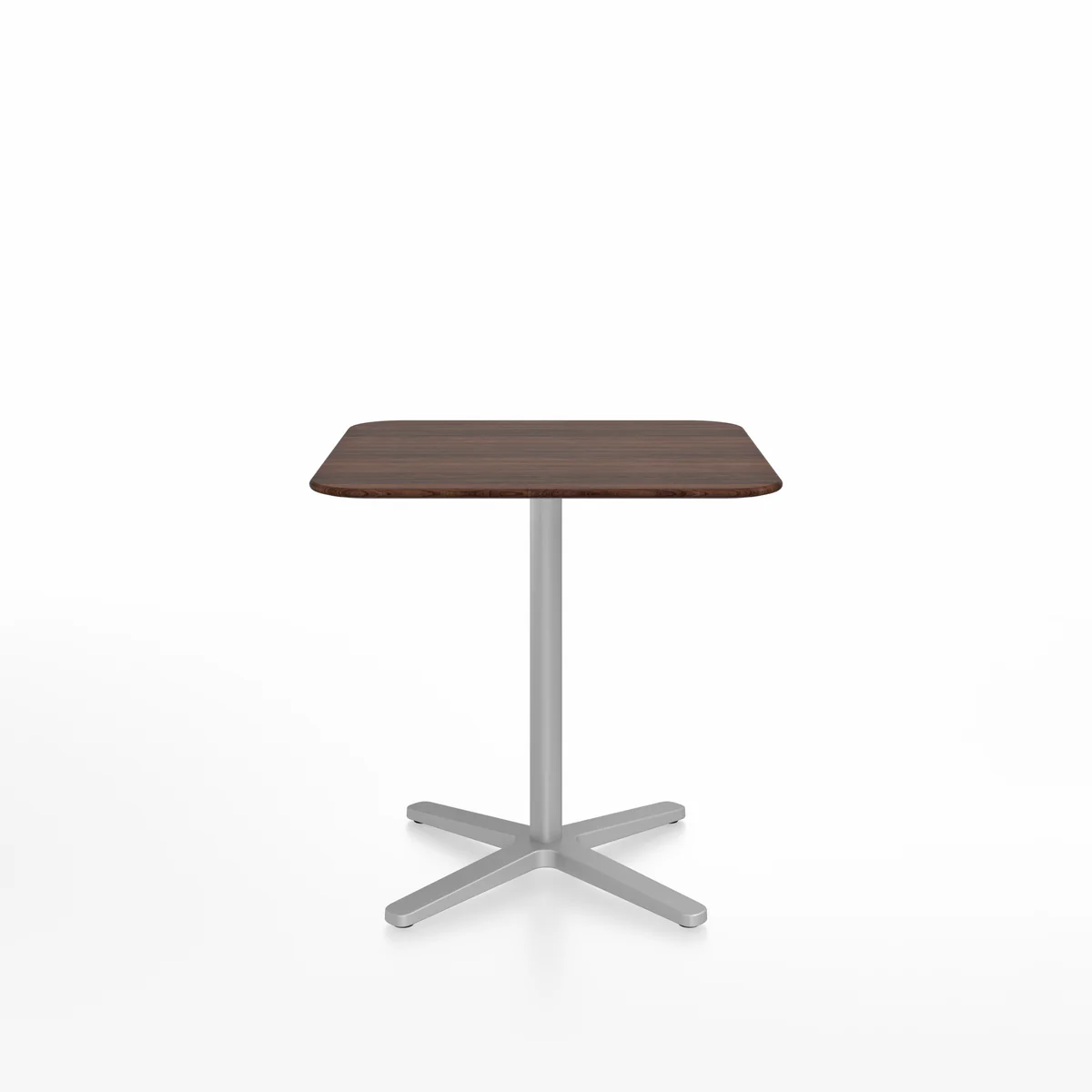2 Inch X Base Café Table, Square by Emeco, a contemporary design with a sturdy X-shaped base and sleek square top, perfect for modern dining and café spaces.