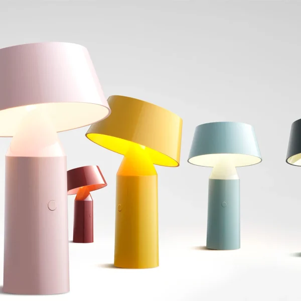 “Modern portable lighting Bicoca by Marset – stylish table lamp with built-in battery”