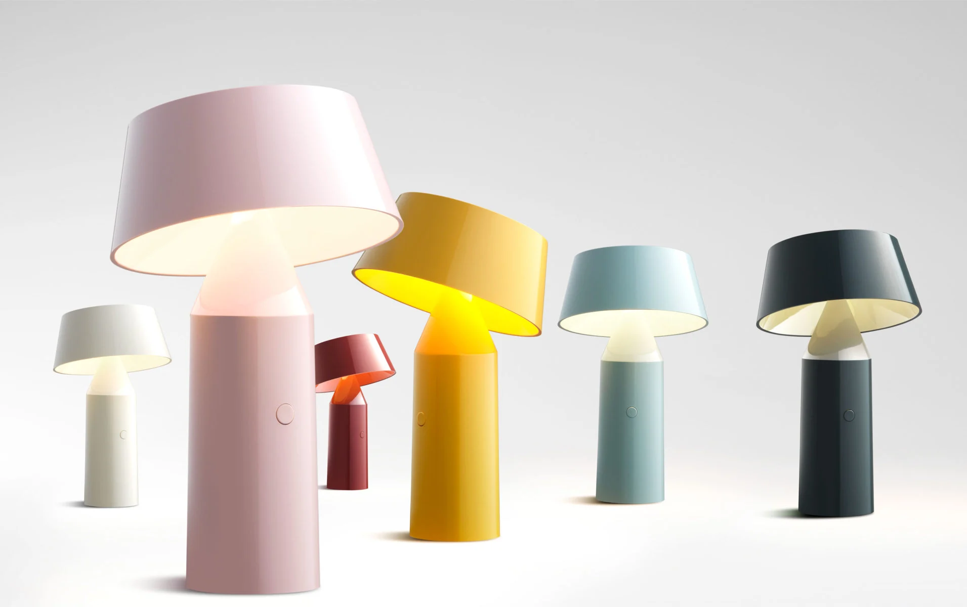 “Modern portable lighting Bicoca by Marset – stylish table lamp with built-in battery”
