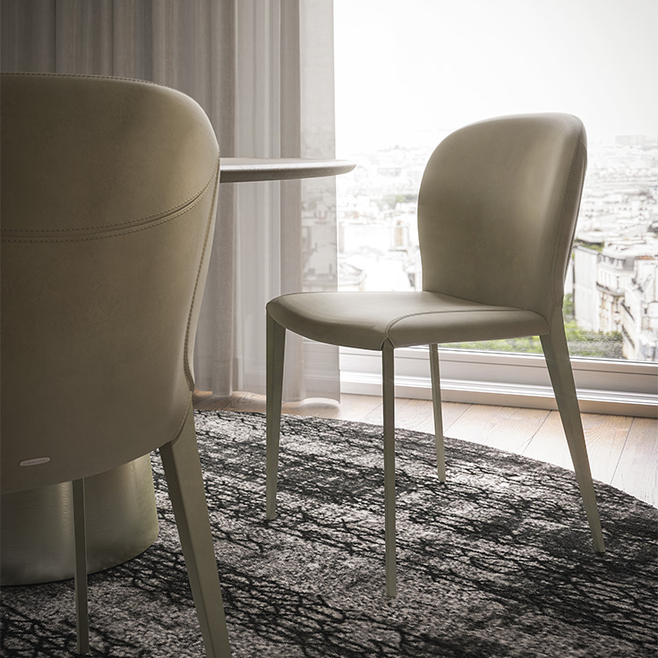 NANCY ML chair by Cattelan Italia – modern Italian dining chair with upholstered seat and slim metal legs