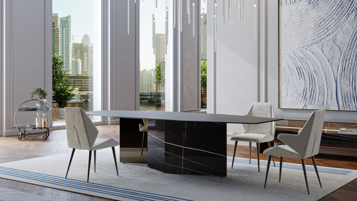 Cubitum 72 by Reflex featured in Troy Michigan showroom, modern Italian luxury furniture design.