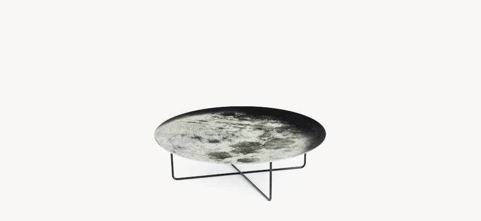 “My Moon My Mirror Table by Moroso – modern Italian designer table with mirrored surface and celestial-inspired design”