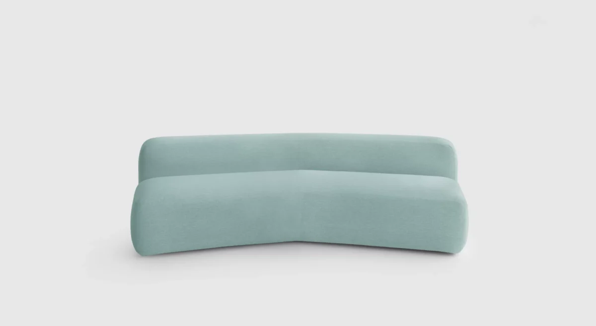 Lapalma ADD V-Shape modular corner sofa with powder-coated die-cast aluminum frame, elastic webbed support, and upholstered cushions in fire-retardant foam with removable fabric covers.