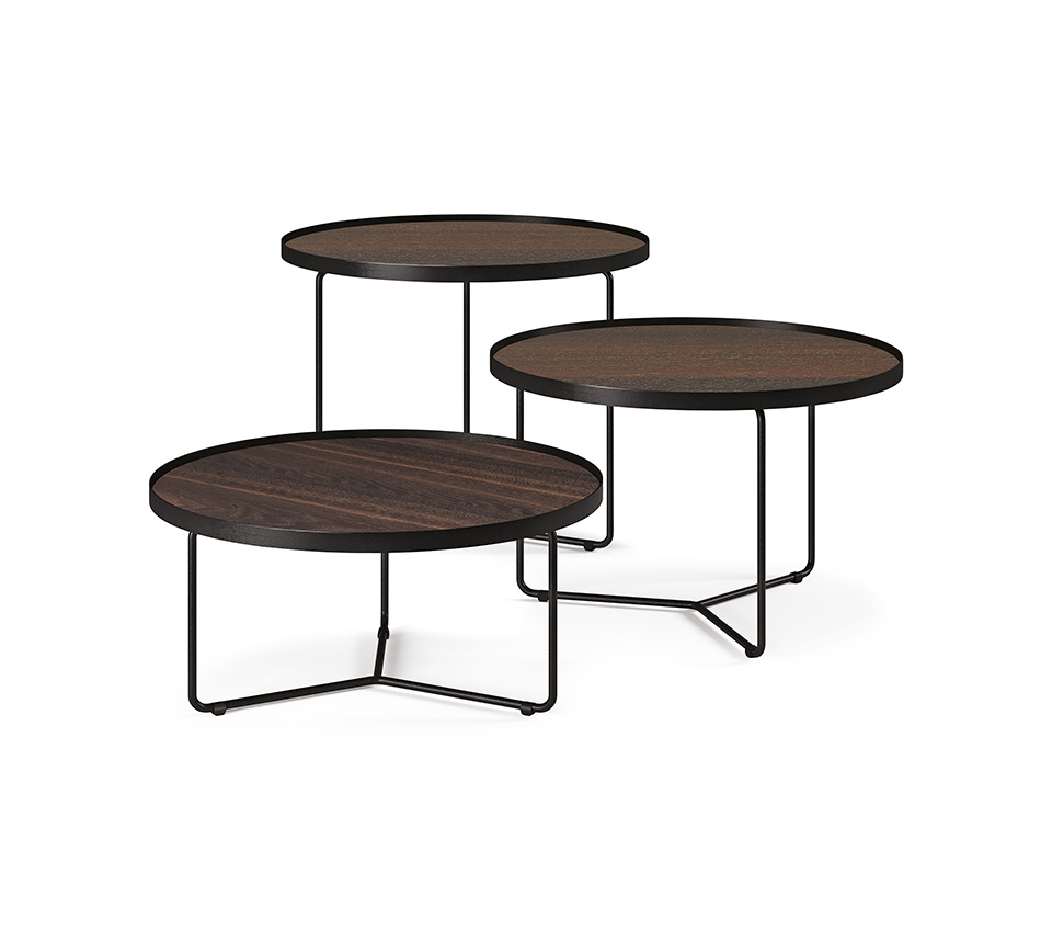  “Cattelan Italia BILLY Wood – elegant accent table with natural wooden surface and lacquered steel structure”