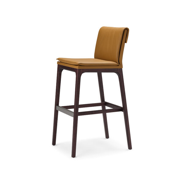 “SOFIA by Cattelan Italia – elegant Italian dining chair with upholstered seat and sculpted wooden legs”