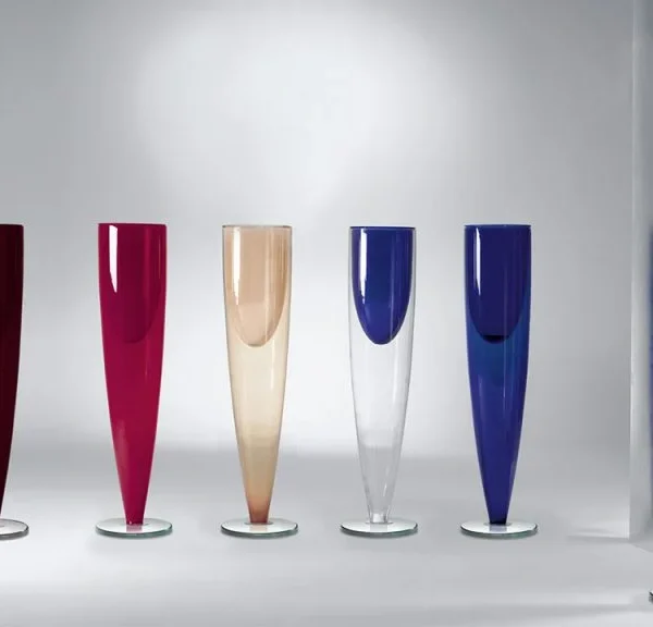 Modern Ming glass table with sculptural base