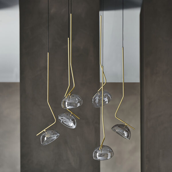 “Cattelan Italia SUNSET – designer ceiling lamp featuring circular glass panels and sculptural suspended design”