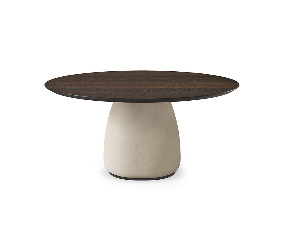 “BOTERO Wood Round by Cattelan Italia – round Italian coffee table with solid wood top and sculptural modern base”