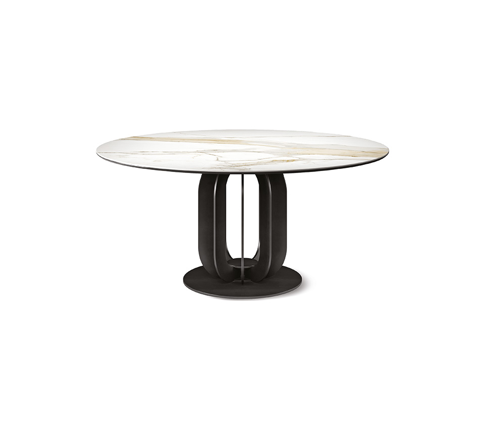 “SOHO Keramik by Cattelan Italia – modern Italian dining table with ceramic top and sculptural geometric base”
