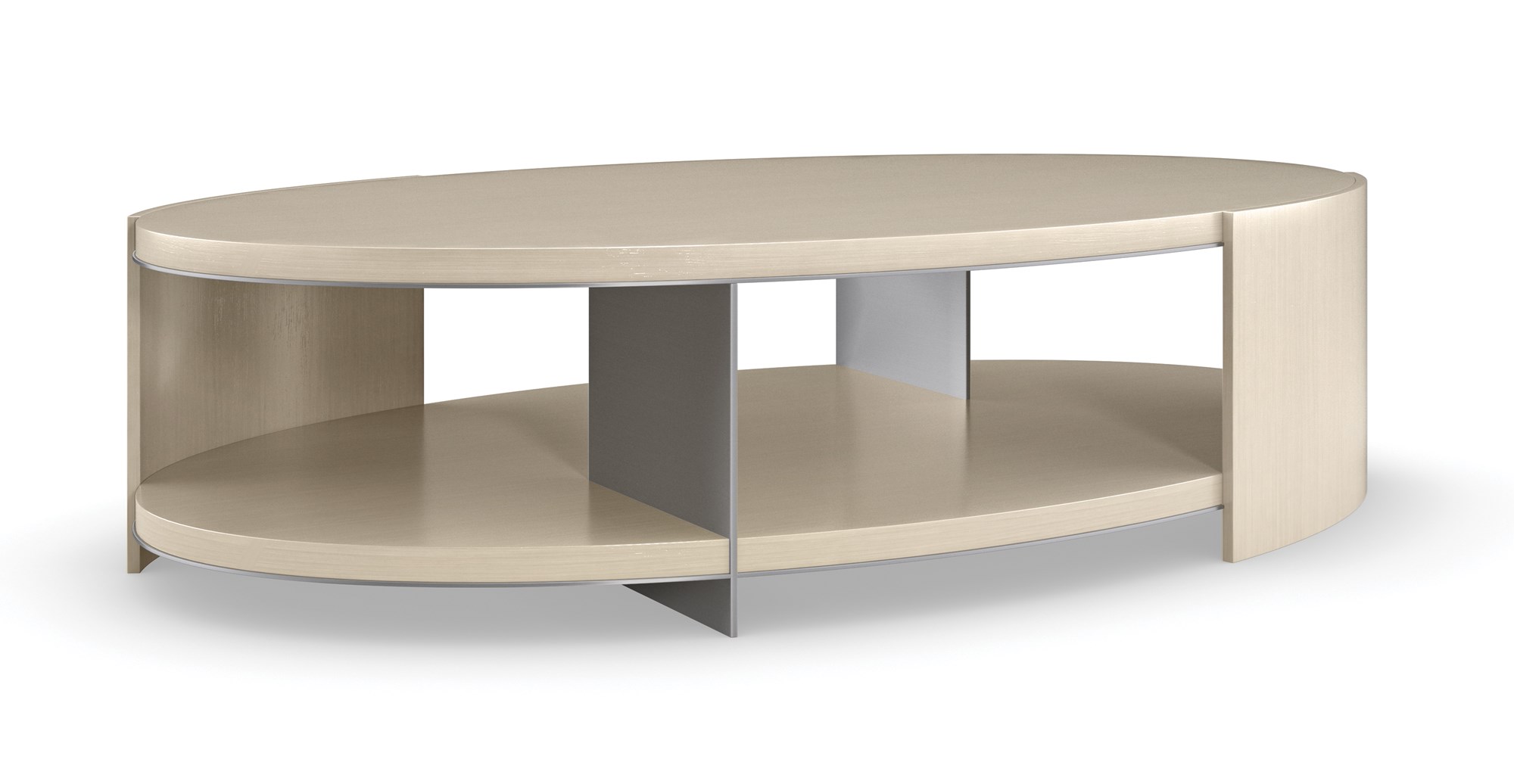 Da Vita Cocktail Table by Caracole — an elegant round table with a marble top and sculptural metal base.