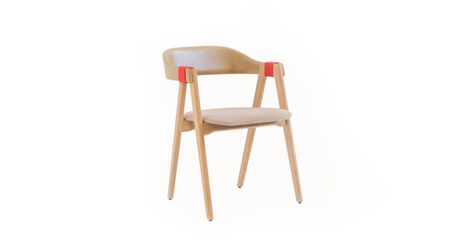 Mathilda by Moroso rear angle featuring precision stitching and minimalist frame in a Royal Oak Michigan display